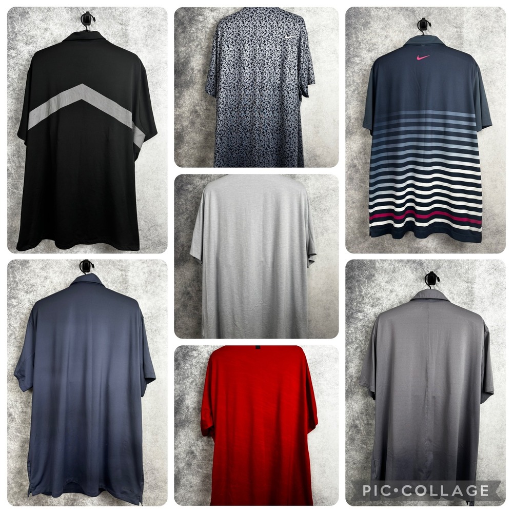 Bundle Lot of 7 Nike Dri Fit Golf Short Sleeve Performance Polo Shirts Size XXL - Picture 2 of 10